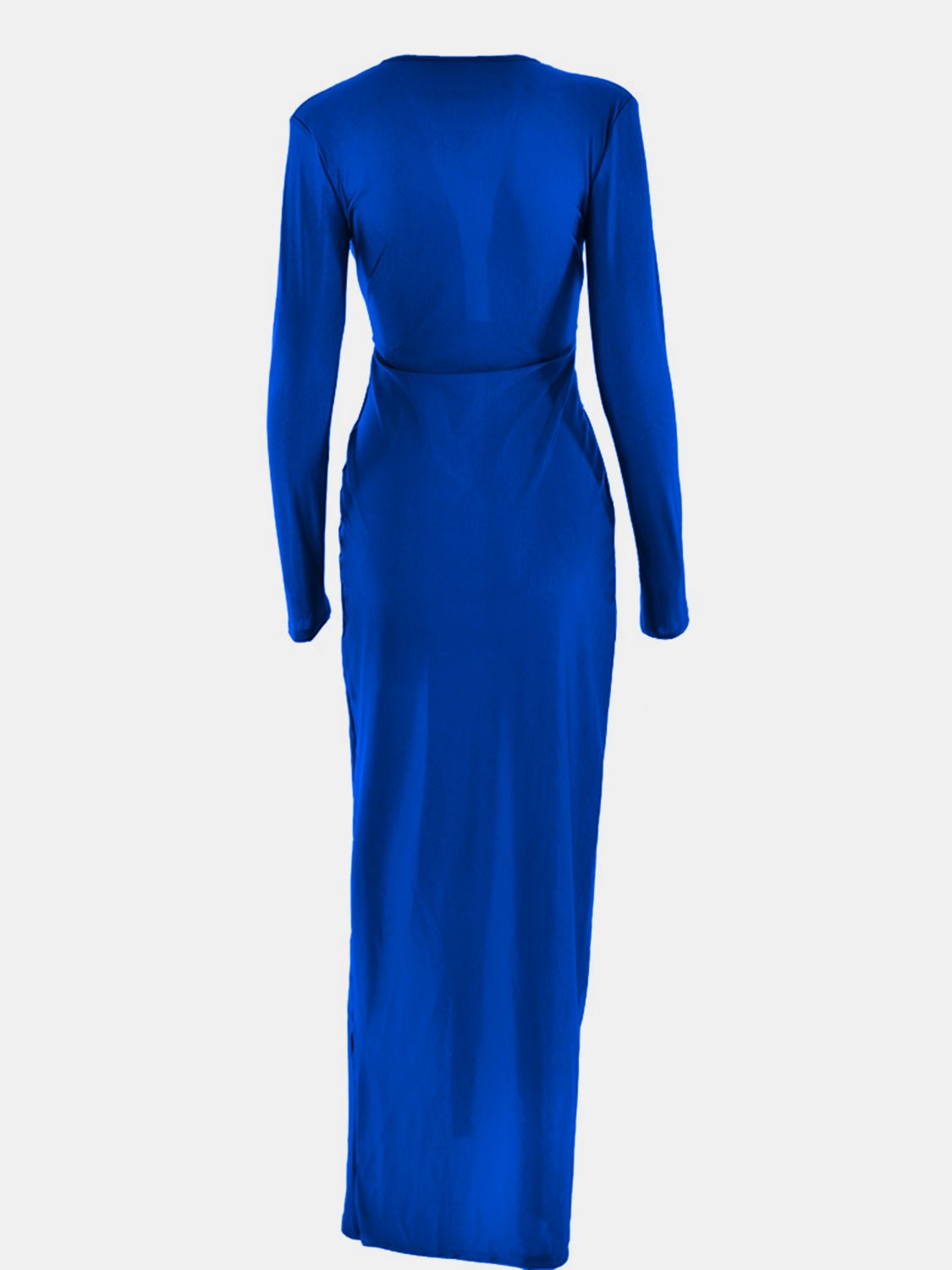 Ruched Slit Plunge Long Sleeve Dress | Sugarz Chique Boutique