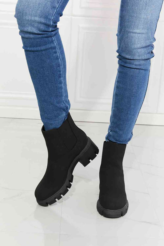 MMShoes Work For It Matte Lug Sole Chelsea Boots in Black | Sugarz Chique Boutique