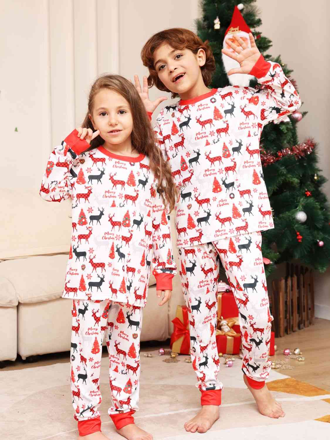 Reindeer Print Top and Pants Set | Sugarz Chique Boutique